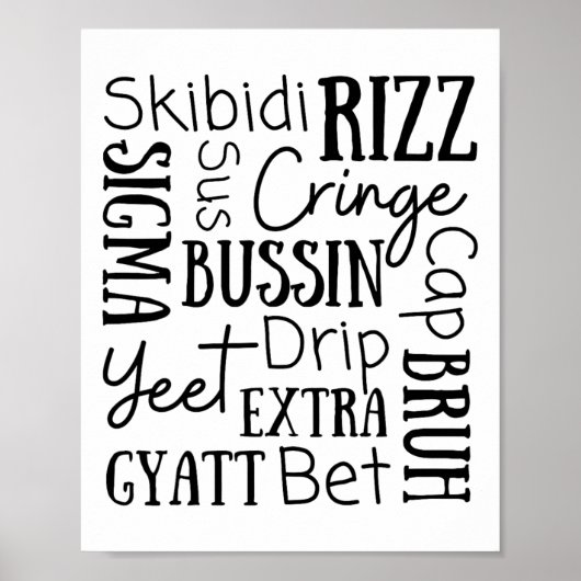 Skibidi Rizz Funny Kids Rizz Bussin Gen Z Christma Poster (Vorne)