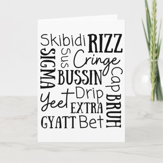 Skibidi Rizz Lustige Kinder Rizz Bussin Gen Z Weih Karte (Vorderseite)