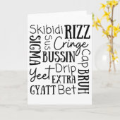 Skibidi Rizz Lustige Kinder Rizz Bussin Gen Z Weih Karte (Gelbe Blume)