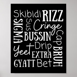 Skibidi Rizz Lustige Kinder Rizz Bussin Gen Z Weih Poster