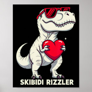 Skibidi Rizzler Trex Valentins-Meme Lustige Gesche Poster