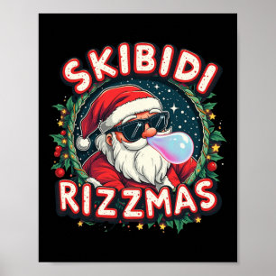 Skibidi Rizzm Celebration Frohe Weihnachten Funny Poster