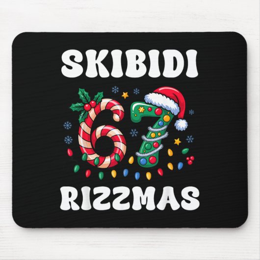 Skibidi Rizzmas 67 Christmas Six Seven Xmas Funny  Mousepad (Vorne)