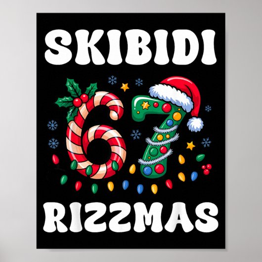 Skibidi Rizzmas 67 Christmas Six Seven Xmas Funny Poster (Vorne)