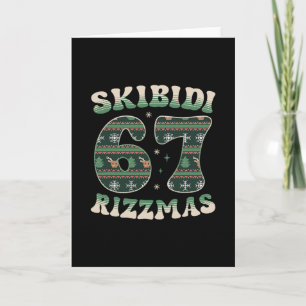 Skibidi Rizzmas 67 Six Seven Meme Hässliches Weihn Karte