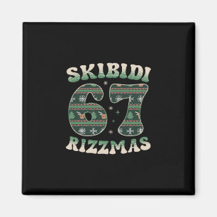 Skibidi Rizzmas 67 Six Seven Meme Hässliches Weihn Magnet