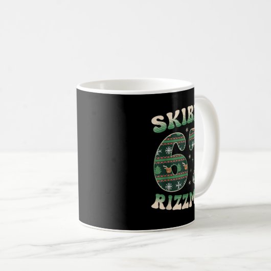 Skibidi Rizzmas 67 Six Seven Meme Ugly Christmas F Kaffeetasse (VorderseiteRechts)