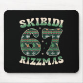 Skibidi Rizzmas 67 Six Seven Meme Ugly Christmas F Mousepad (Vorne)