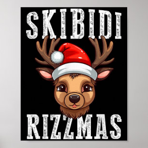 Skibidi Rizzmas Charisma Kinder Coole Rentiere Wei Poster