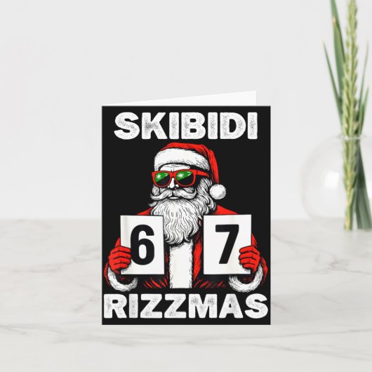 Skibidi Rizzmas Christmas 6 7 Funny Santa Karte (Vorderseite)