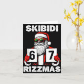 Skibidi Rizzmas Christmas 6 7 Funny Santa Karte (Gelbe Blume)