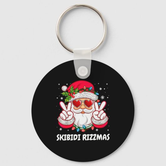Skibidi Rizzmas Christmas Funny Santa Claus Xmas P Schlüsselanhänger (Vorderseite)