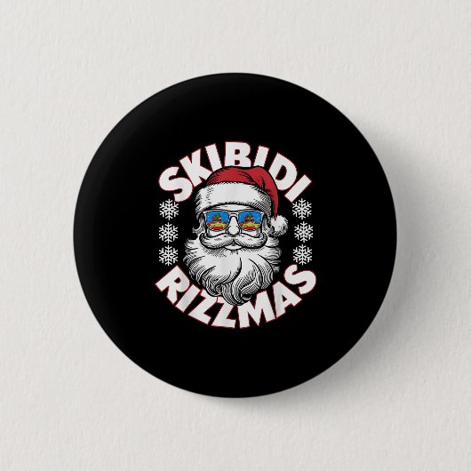 Skibidi Rizzmas Christmas Xmas Rizz Santa Claus Ch Button (Vorderseite)