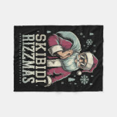 Skibidi Rizzmas Cool Santa Funny Christmas Rizz Ri Fleecedecke (Vorderseite (Horizontal))