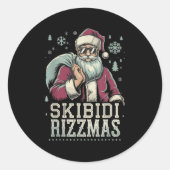 Skibidi Rizzmas Cool Santa Funny Christmas Rizz Ri Runder Aufkleber (Vorderseite)