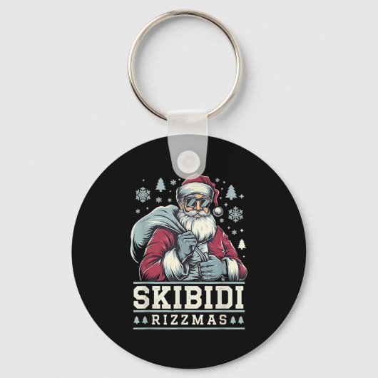 Skibidi Rizzmas Cool Santa Funny Christmas Rizz Ri Schlüsselanhänger (Vorderseite)