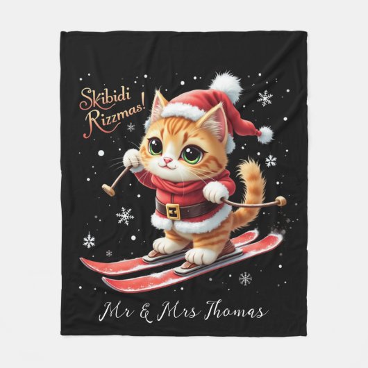 Skibidi Rizzmas Das ultimative Weihnachtsmädchen Fleecedecke (Vorderseite)