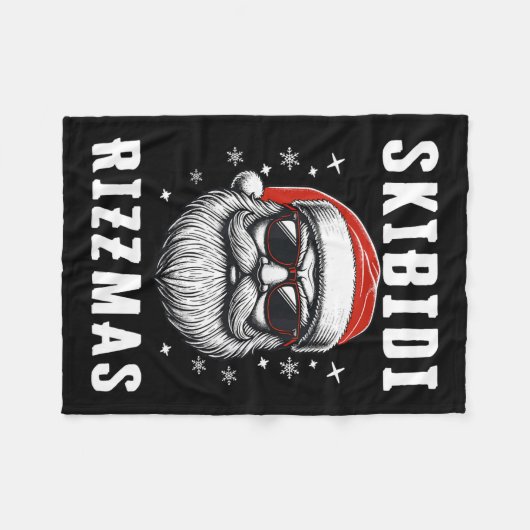 Skibidi Rizzmas Fleecedecke (Vorderseite (Horizontal))