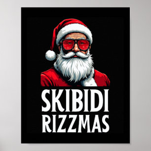 Skibidi Rizzmas Frohe Weihnachten Weihnachtsmann F Poster
