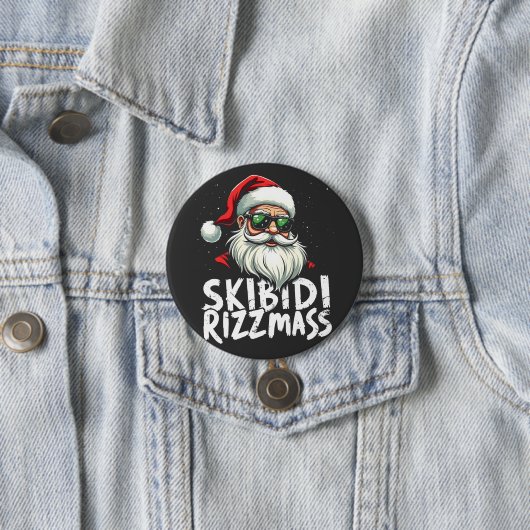 Skibidi Rizzmas Funny Gen Alpha Slang Weihnachten Button (Beispiel)