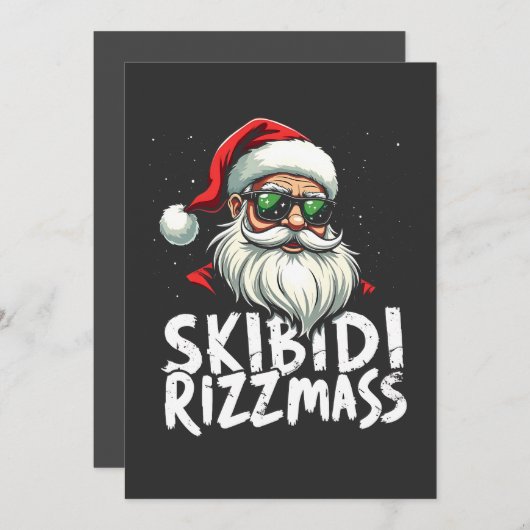 Skibidi Rizzmas Funny Gen Alpha Slang Weihnachten Einladung (Vorne/Hinten)