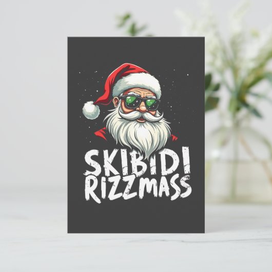 Skibidi Rizzmas Funny Gen Alpha Slang Weihnachten Einladung (Stehend Vorderseite)