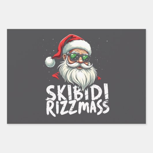 Skibidi Rizzmas Funny Gen Alpha Slang Weihnachten Geschenkpapier Set (Vorderseite 2)