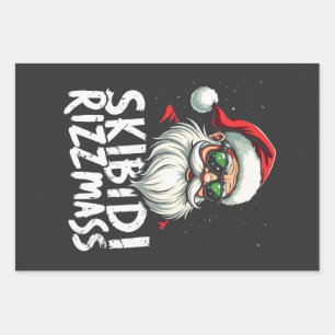 Skibidi Rizzmas Funny Gen Alpha Slang Weihnachten Geschenkpapier Set