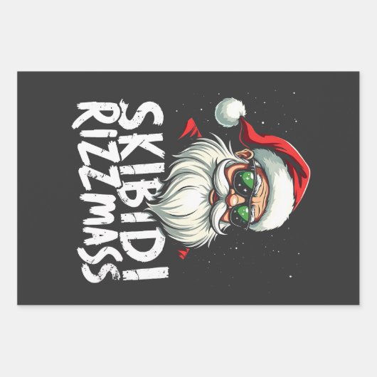 Skibidi Rizzmas Funny Gen Alpha Slang Weihnachten Geschenkpapier Set (Vorderseite)