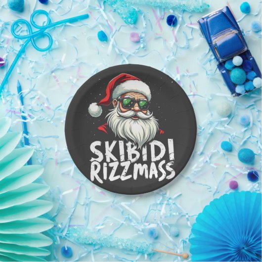 Skibidi Rizzmas Funny Gen Alpha Slang Weihnachten Pappteller (Party)