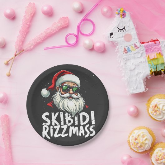 Skibidi Rizzmas Funny Gen Alpha Slang Weihnachten Pappteller (Party)