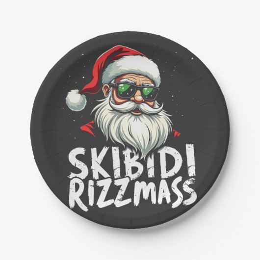 Skibidi Rizzmas Funny Gen Alpha Slang Weihnachten Pappteller (Vorderseite)