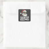 Skibidi Rizzmas Funny Gen Alpha Slang Weihnachten Quadratischer Aufkleber (Tasche)