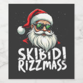 Skibidi Rizzmas Funny Gen Alpha Slang Weihnachten Weinetikett (Einzelnes Label)