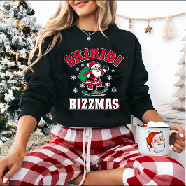 Skibidi Rizzmas Funny Meme Christmas Santa Sweatshirt
