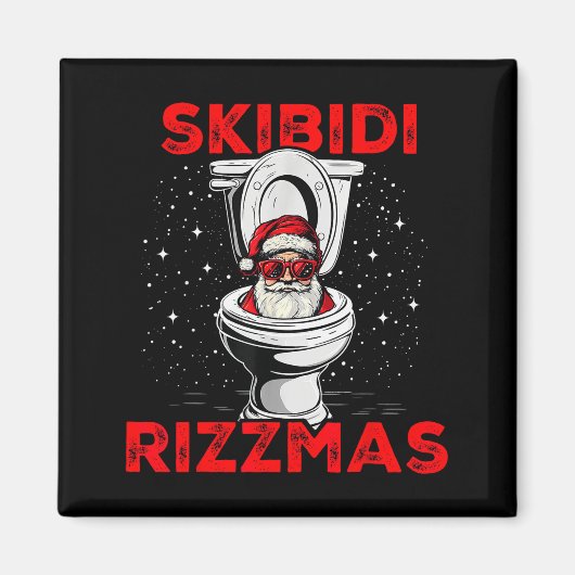 Skibidi Rizzmas Funny Santa Toilet White Elephant  Magnet (Vorne)