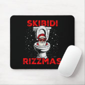 Skibidi Rizzmas Funny Santa Toilet White Elephant  Mousepad (Mit Mouse)