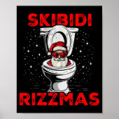 Skibidi Rizzmas Funny Santa Toilet White Elephant Poster (Vorne)
