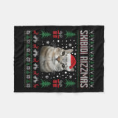 Skibidi Rizzmas Funny Silly Staring Cat Ugly Sweat Fleecedecke (Vorderseite (Horizontal))