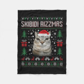 Skibidi Rizzmas Funny Silly Staring Cat Ugly Sweat Fleecedecke (Vorderseite)