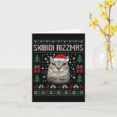 Skibidi Rizzmas Funny Silly Staring Cat Ugly Sweat Karte (Gelbe Blume)