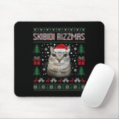 Skibidi Rizzmas Funny Silly Staring Cat Ugly Sweat Mousepad (Mit Mouse)