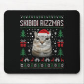 Skibidi Rizzmas Funny Silly Staring Cat Ugly Sweat Mousepad (Vorne)