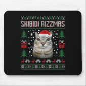Skibidi Rizzmas Funny Silly Staring Cat Ugly Sweat Mousepad (Vorne)