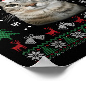 Skibidi Rizzmas Funny Silly Staring Cat Ugly Sweat Poster (Ecke)