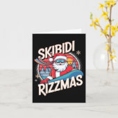 Skibidi Rizzmas Funny Snowboarden Weihnachten Karte (Gelbe Blume)