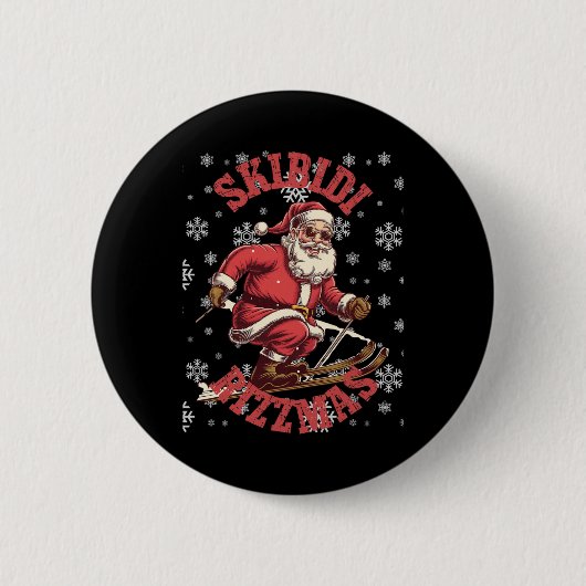 Skibidi Rizzmas Funny Splash & Spa Tamaro Button (Vorderseite)