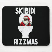 Skibidi Rizzmas Funny Toilet Santa Claus Christmas Mousepad (Vorne)