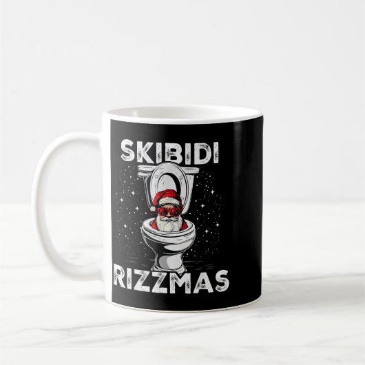 Skibidi Rizzmas Funny Toilet Santa White Elephant  Kaffeetasse (Links)
