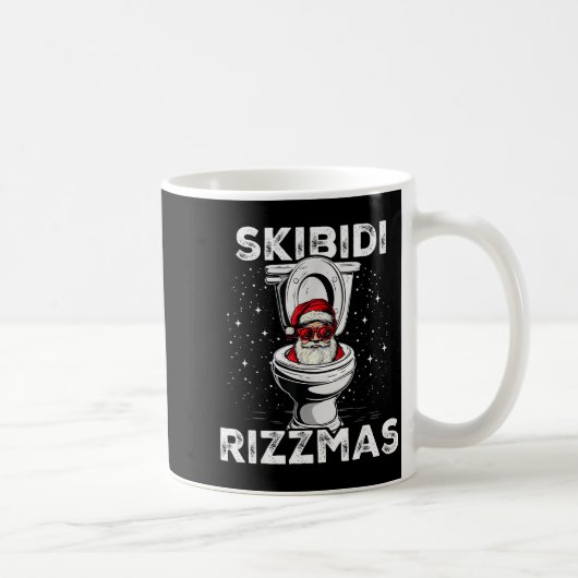 Skibidi Rizzmas Funny Toilet Santa White Elephant  Kaffeetasse (Rechts)
